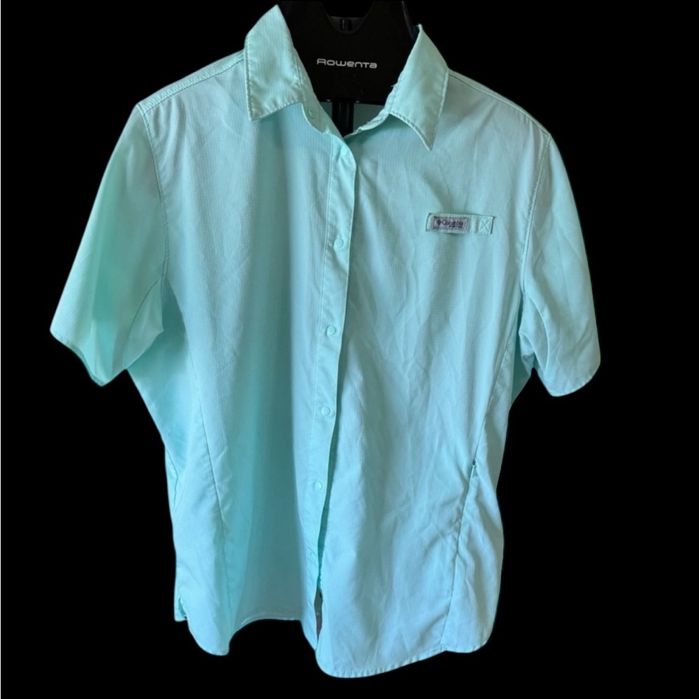 Columbia PSG Performance Fishing Gear Men's Blue‎ SS Omni-Shade UPF 50 Sz XL